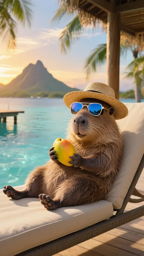 Khung minh họa mùa đông đặt capybara bên cửa sổ có tuyết đọng, chiếc khăn len xanh quấn gọn quanh cổ giúp hình nền chuột lang nước trở nên ấm và đáng yêu