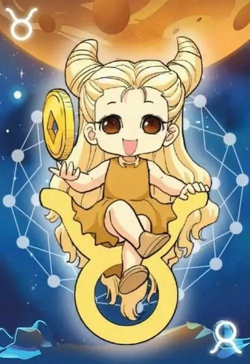 Linh vật vàng tạo hình như thú nhỏ pha bò con và cung hoàng đạo, đôi mắt to tròn cùng tông màu sáng khiến ảnh hợp làm hình đại diện vui mắt cho điện thoại