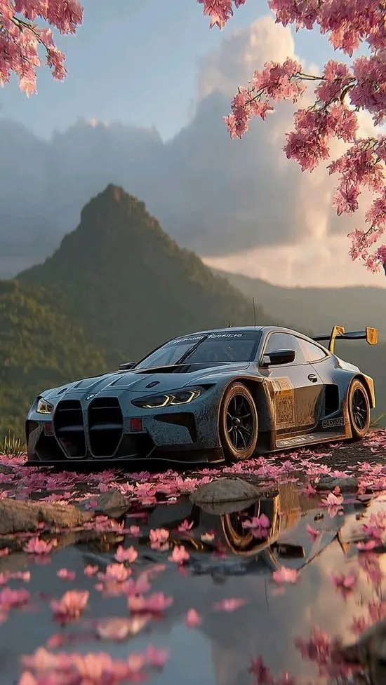 Hình nền điện thoại chiếc hypercar bạc đặt giữa hầm bê tông trắng, thân xe thấp như trượt trên sàn bóng làm ảnh màn hình ô tô 3D trông gọn và rất lạnh