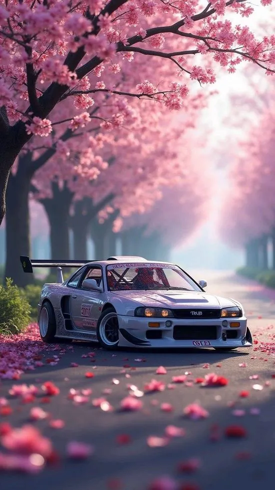 Mẫu xe cổ màu xanh ngọc dừng trước tiệm hoa nhỏ, những chậu cúc vàng sát bánh trước khiến hình nền xe hơi siêu nét có nét dễ thương vừa đủ