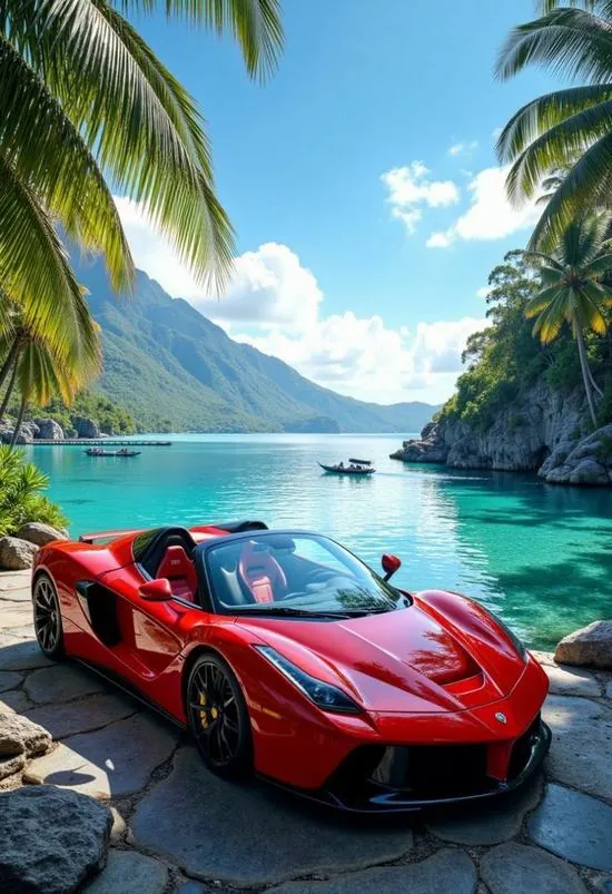 Ảnh bìa mẫu ôtô vàng mù tạt đỗ bên sa mạc đá, gió lùa qua mặt đường trống kéo dài phía trước khiến wallpaper xe hơi HD nhìn khô và rất khỏe