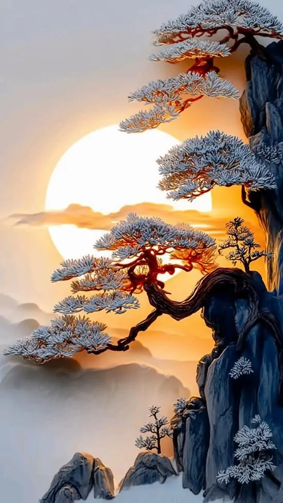 Khu chợ đêm treo đầy lồng đèn giấy đỏ và bảng gỗ cũ, người đi bộ mờ nhẹ phía xa giúp con hẻm có chiều kéo sâu rất hợp hình nền điện thoại HD