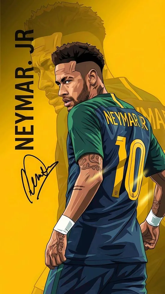 Chân dung Neymar trong màu áo tuyển quốc gia với nụ cười tự tin hiện lên vô cùng chân thực nhờ vào độ bão hòa màu được tinh chỉnh hoàn hảo.