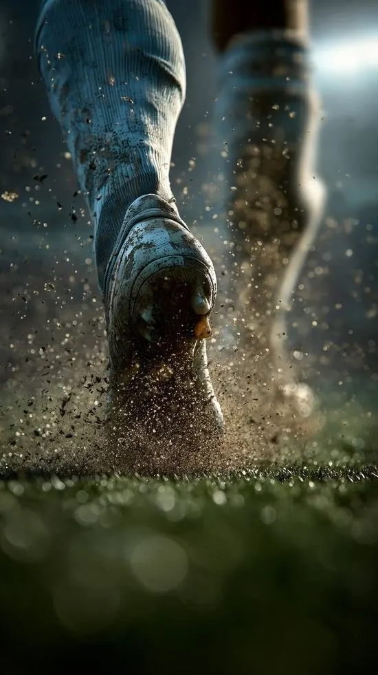 Bóng của cầu thủ đổ dài trên mặt sân vào buổi xế chiều tạo nên một hiệu ứng ánh sáng tự nhiên vô cùng độc đáo và mang tính nghệ thuật cao.