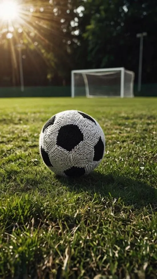 Quả bóng nằm đơn độc giữa vòng cấm địa với hậu cảnh là khung thành mờ xa tạo nên một điểm nhấn thị giác mạnh mẽ cho người dùng hình nền.