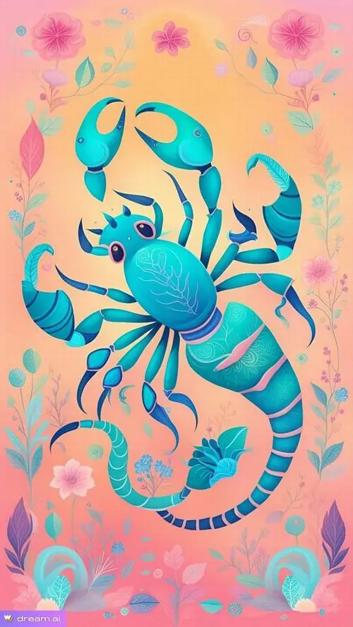 Khung ảnh ép lá khô xếp thành dáng bọ cạp treo cạnh cửa sổ, chất nâu hanh và mép lá gãy tạo cho cung thứ tám một vẻ gần đất hơn mọi kiểu minh họa thường thấy