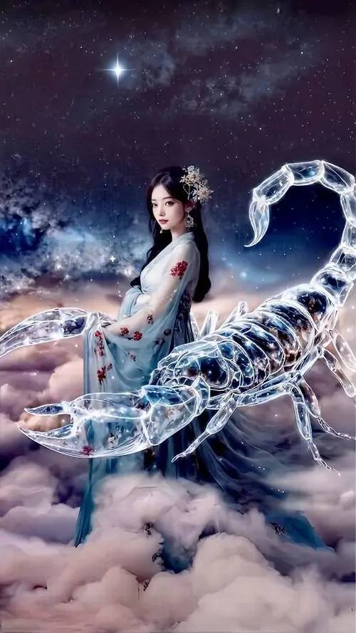 Phù điêu đá xanh khắc bọ cạp với cặp càng mở rộng treo trên bức tường thô, bóng nắng đầu ngày đổ xiên khiến đường nét trông cứng và rất chắc