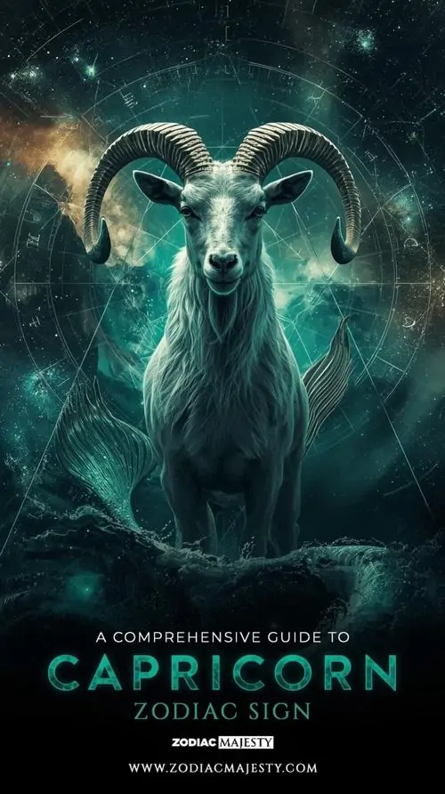 Ảnh wallpaper hai con dê xanh mờ đứng đối diện trong sương, nền đen và dòng chữ Capricorn bên dưới khiến ảnh hợp làm nền dọc cho cung hoàng đạo thứ mười