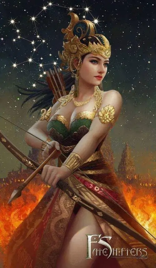 Hình nền 4K nhân mã cơ bắp lao về bên phải trong ánh lửa nâu cam, tay siết cung và thân ngựa chồm cao tạo cho ảnh cung thủ nửa người nửa ngựa cảm giác chiến đấu rõ rệt