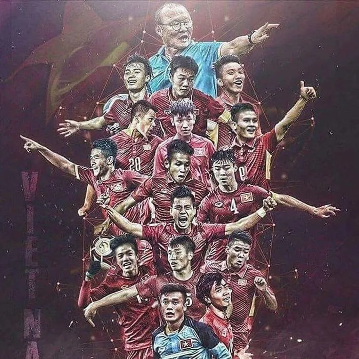 Cả đội tuyển cùng nhau nâng cao chiếc cúp vô địch giữa cơn mưa pháo hoa lung linh, ghi lại một khoảnh khắc lịch sử chói lọi của thể thao nước nhà