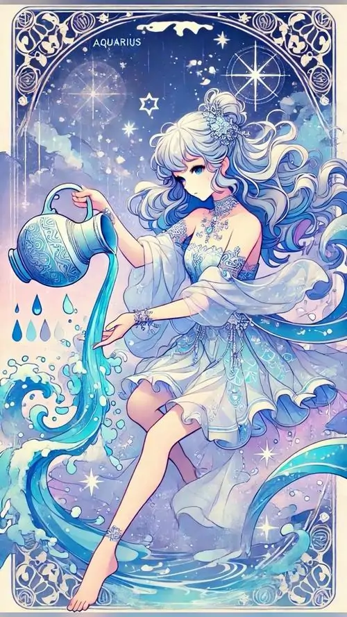 Ảnh đại diện cô gái ôm bình nước lấp lánh giữa trời đêm đầy sao gắn liền với hình ảnh cung hoàng đạo mang nét đẹp dịu dàng.