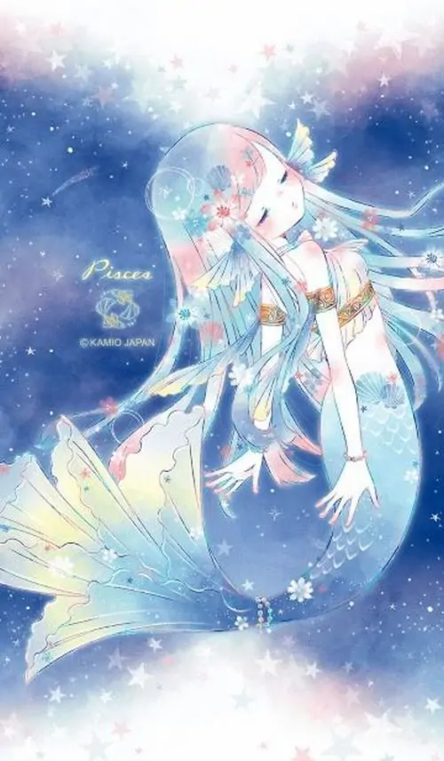 Hai thiên thần cá nhỏ nhắn với đôi cánh mỏng manh đang bay lượn giữa bầu trời sao đêm đầy ánh sáng mờ ảo tạo nên khung cảnh lãng mạn.