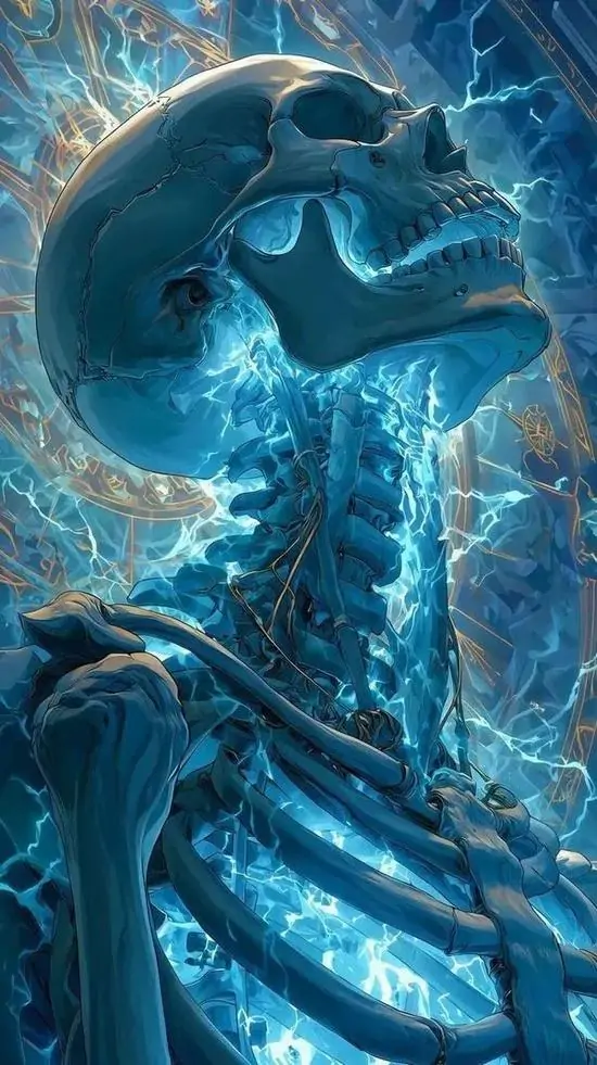 Sứa xanh trong suốt bung tán lớn giữa làn nước tối, các xúc tu mảnh đổ xuống thành nhiều lớp làm khung dọc có chiều sâu rõ và hợp làm hình nền điện thoại HD