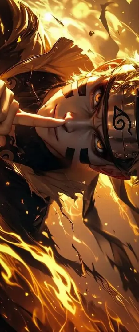 Ảnh nền cảm ứng cánh tay máy vàng cháy sáng giữa nền cơ khí tối, ánh lửa quét dọc thân kim loại khiến hình nền đồ họa kỹ thuật số này lên máy cực hút mắt