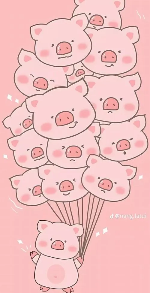 Một chú heo trắng hồng nằm ngủ trên gối mây, mắt khép hờ và đôi má tròn tạo nên ảnh nền tuổi lợn mang cảm giác bình an, thư thái và đủ đầy rất dịu