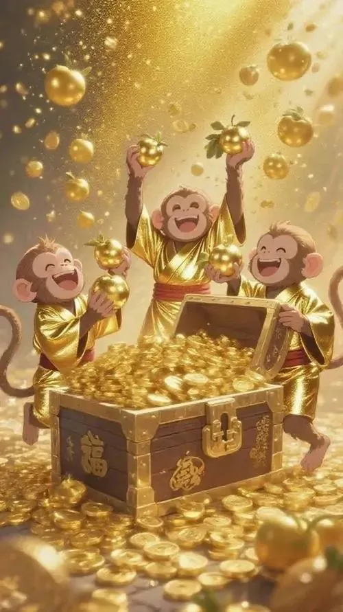 Ảnh nền tuổi Thân con khỉ mặc áo giáp bạc cưỡi mây lướt ngang khung hình, mắt sáng và tay giữ gậy chắc, ảnh 3D tạo cảm giác mạnh nhưng vẫn giữ phong thủy