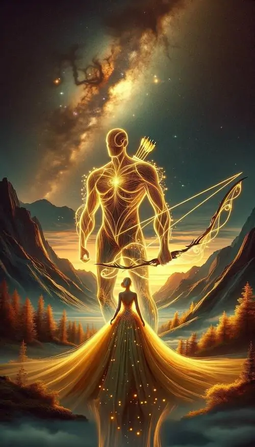 Tranh cắt giấy nhiều lớp mô tả con ngựa đang vượt dốc còn phần thân người giữ cung thấp, từng lớp giấy chồng lên nhau làm bố cục có chiều chuyển động rất thật