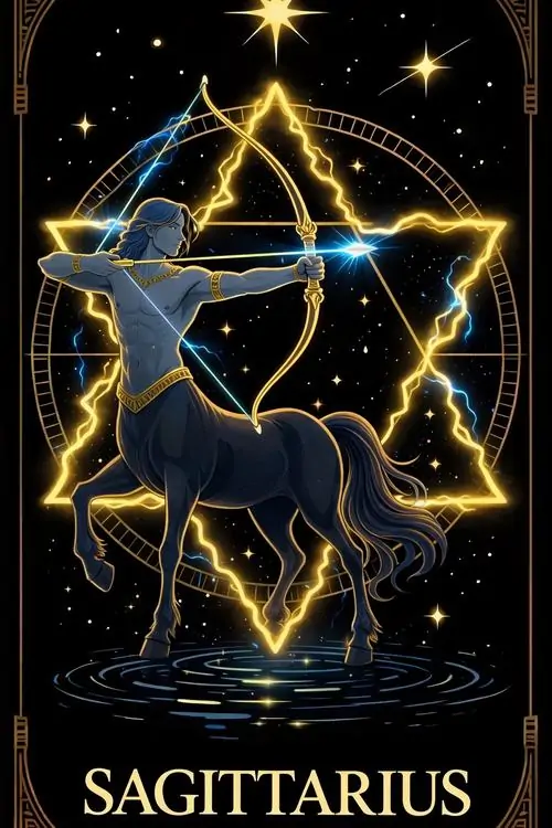 Khung thêu tay trên nền vải lanh dùng chỉ đồng và tím than để dựng chòm sao nửa người nửa ngựa, kiểu làm thủ công này đem lại cảm giác gần gũi hơn hẳn