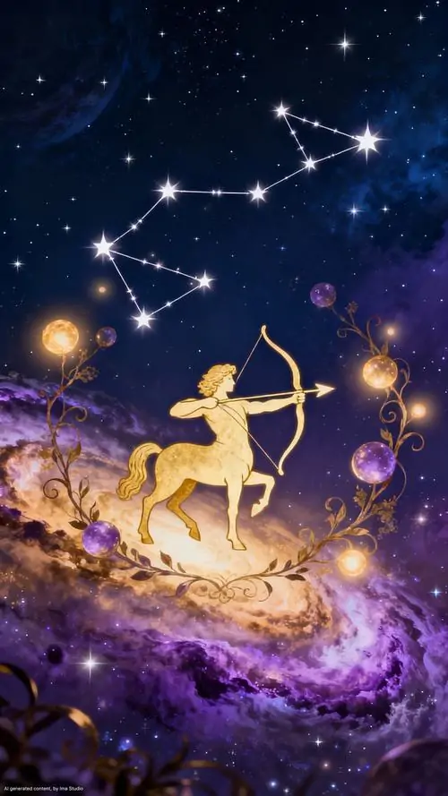 Tấm khăn lụa in nét mực đen hình cung tên chạy dọc mép vải, phần nền để trống nhiều giúp biểu tượng xạ thủ hoàng đạo hiện ra gọn và sang hơn