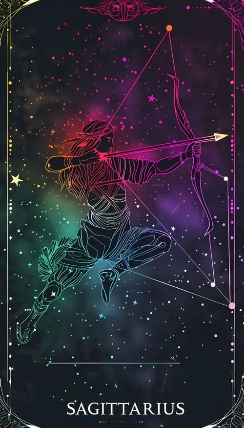 Mẫu gốm men rạn vẽ con nhân mã bằng nét lam mảnh quanh miệng bình, chất gốm mộc làm hình ảnh cung Nhân Mã bớt phô trương mà vẫn nhận ra ngay