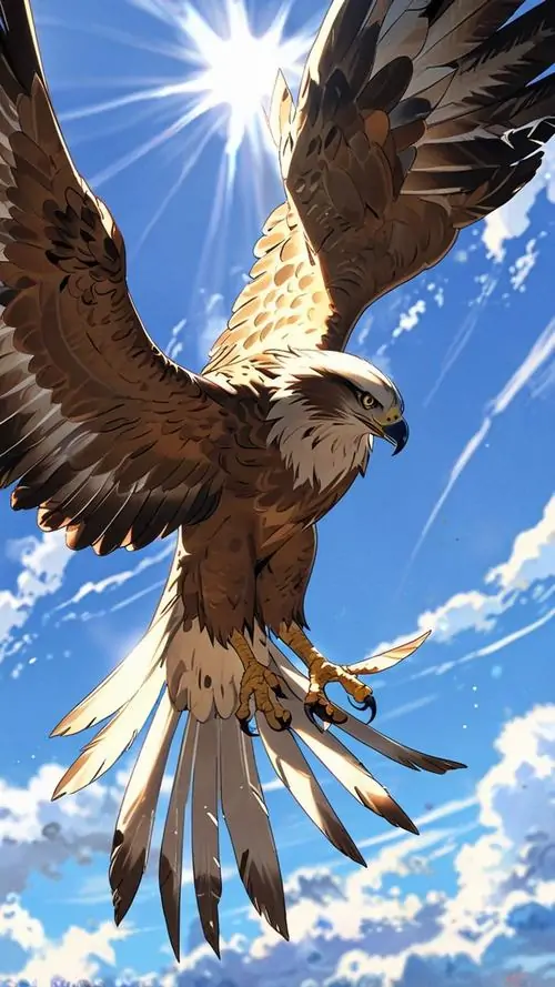 Một con đại bàng lượn thấp trên rừng lá đỏ cuối thu, thân chim nghiêng mềm nhưng ánh mắt vẫn căng, kiểu cảnh này khiến ảnh đại bàng 4K đẹp theo hướng trầm và chín