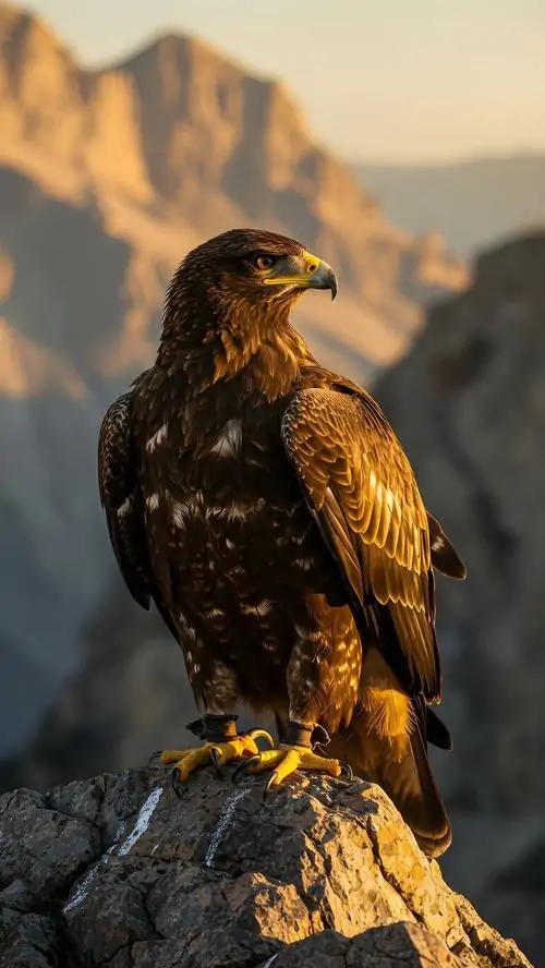 Ảnh nền đại bàng biển đậu trên mũi thuyền gỗ giữa sương sớm, mặt nước xanh chì lặng gần như đứng yên khiến toàn cảnh mang vẻ chắc nịch và rất đẹp