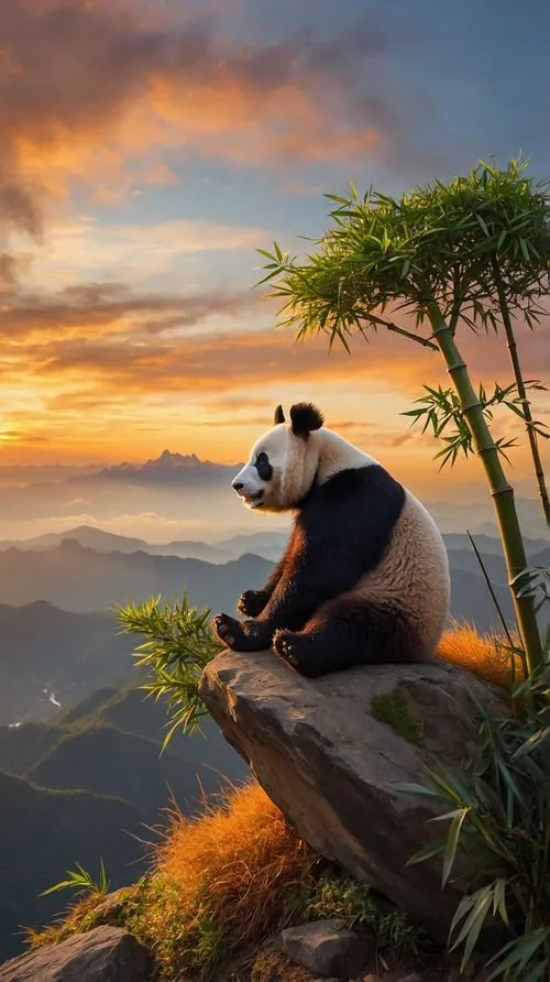 Bức hình Ultra HD mô tả gấu trúc đang ngồi trong phòng thu âm nhỏ, tai nghe chụp kín và chiếc micro bạc phía trước làm tổng thể nhìn vui mắt mà khá ngầu