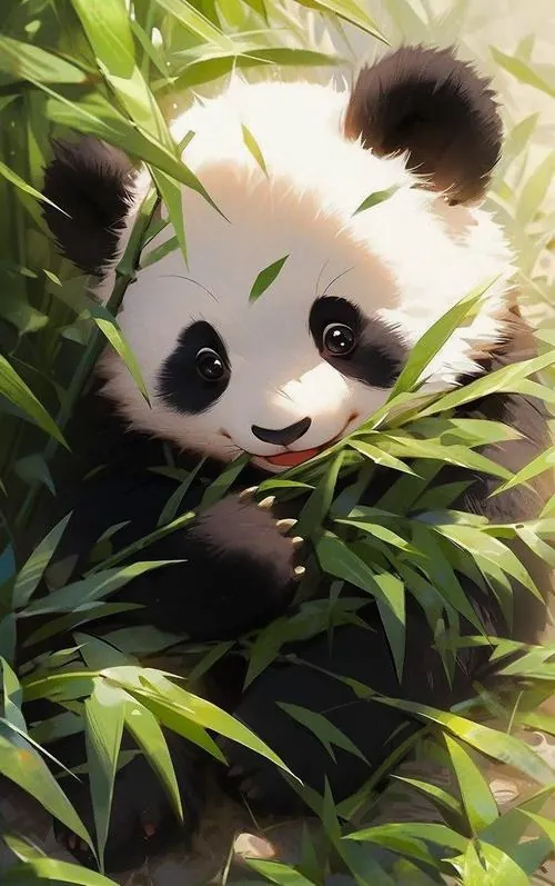 Một chú gấu trúc con kéo chiếc vali mini qua hành lang khách sạn, mũi ngước cao và bước chân ngắn khiến khung ảnh vừa hài vừa đáng mến