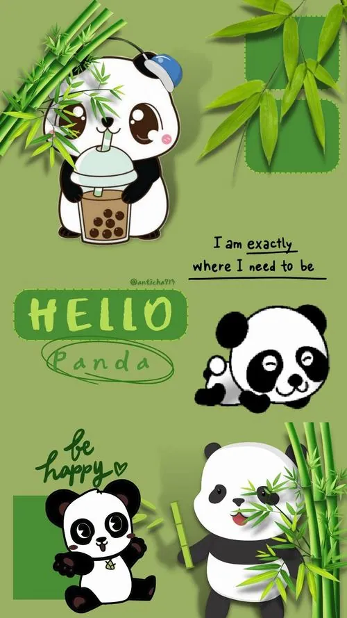 Một bé gấu trúc mở hộp bút màu dưới gốc đèn học, xung quanh là giấy vẽ đầy ngôi sao tạo nên khung hình nhỏ xinh, sáng sủa và hợp làm ảnh nền đt Iphone