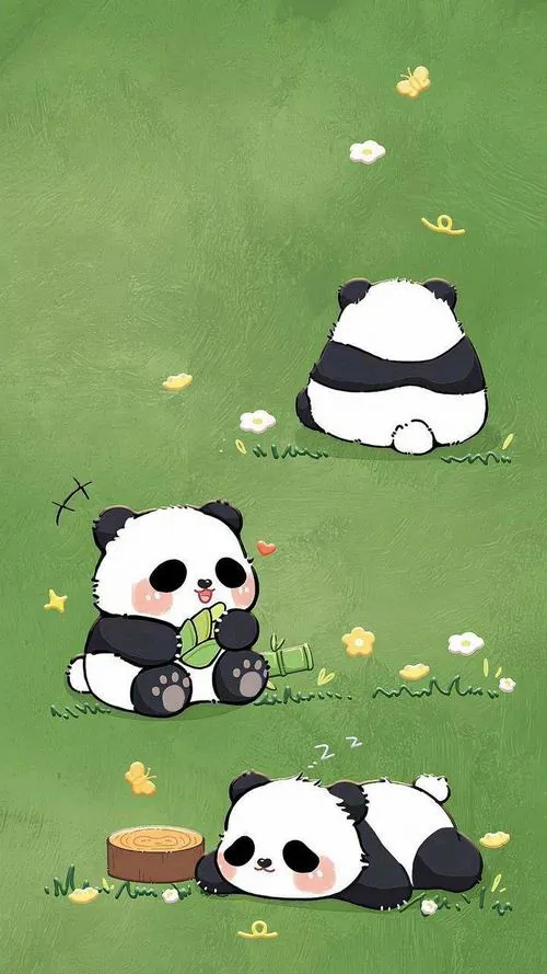 Chú gấu trúc đội nón rơm ngồi trên thảm picnic ca rô, cạnh đó là lát cam và chiếc máy ảnh film tạo nên một thế giới rất khác mà vẫn cute vừa đủ