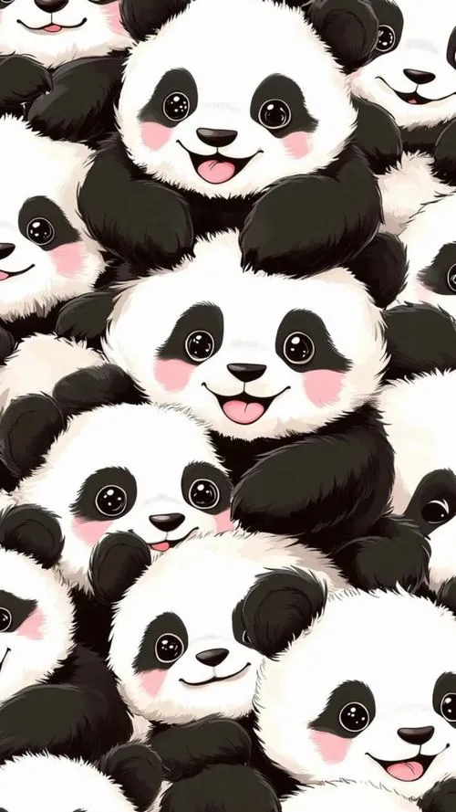 Một mô hình gấu trúc bằng giấy xếp đặt trên bàn học, cạnh bút màu và sổ trắng khiến ảnh nền điện thoại trông sạch sẽ, trẻ trung và rất hợp học sinh