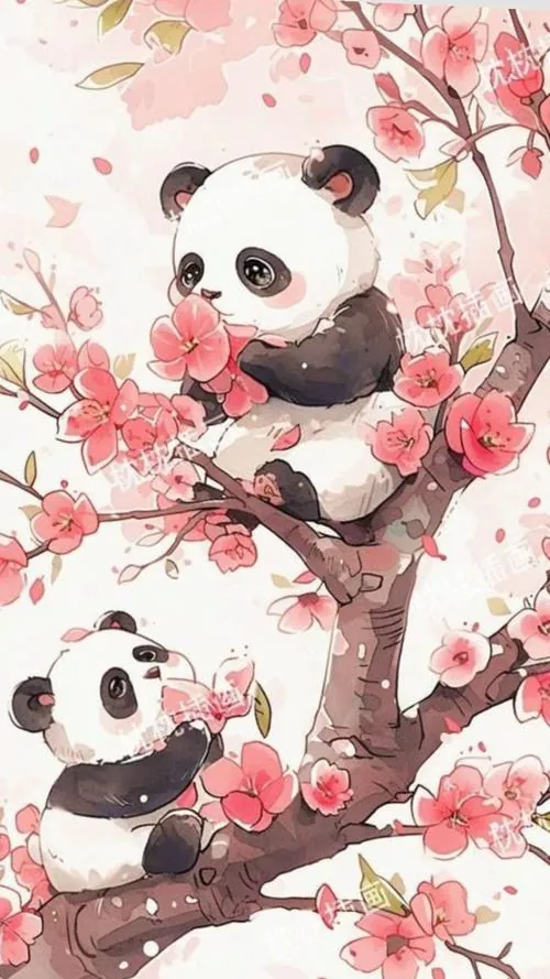 Một gấu trúc bông ngồi trong giỏ mây cạnh cuộn len hồng, nền vải trắng nhăn nhẹ làm khung ảnh dịu dàng và hợp với người thích hình gấu trắng đen mềm mắt