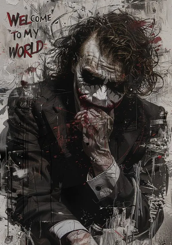 Ảnh bìa ghi lại Joker ngồi cúi người giữa nền tường xám bẩn, chữ viết nguệch ngoạc phía sau và lớp ảnh vỡ hạt làm tổng thể như một phân cảnh hậu hỗn loạn rất đời