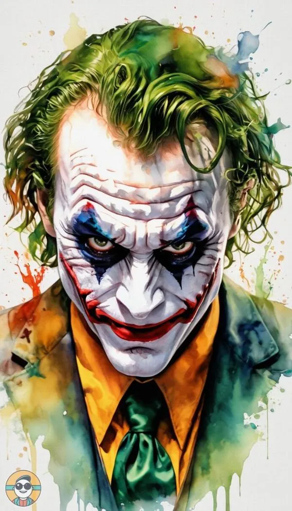 Ảnh wallpaper Joker bước qua hành lang tàu điện lúc nửa đêm, giày da phản sáng trên nền sàn ướt và chiếc áo măng tô dài làm khung hình mang nét điện ảnh rất căng