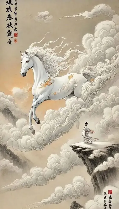 Trong xưởng thủ công, nghệ nhân đang tô lớp son cuối lên tượng ngựa nhỏ, bàn tay dính màu và bụi gỗ khiến hình ảnh gần gũi mà vẫn gợi chiêu tài lộc