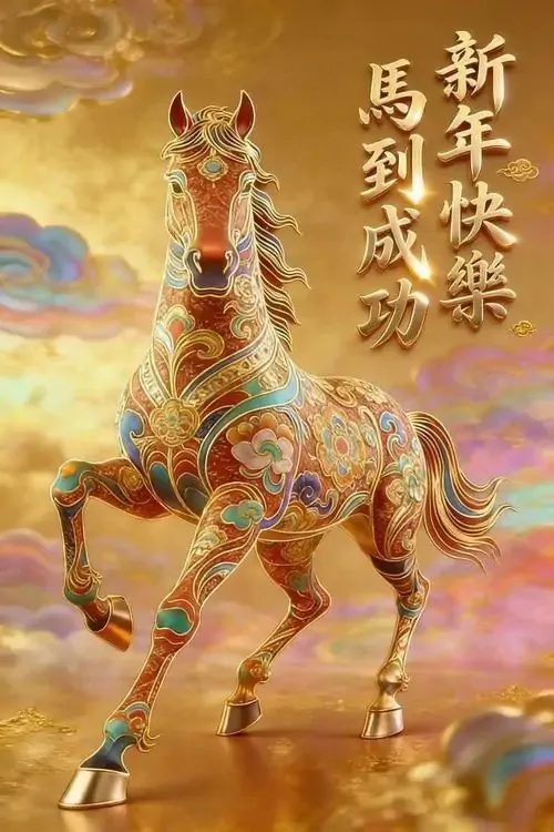 Ngựa bạc mini đặt cạnh đồng hồ quả quýt và cuốn lịch cũ, bàn làm việc tối màu làm nổi vật phẩm nhỏ này như một điểm nhắc về vận khí và sự nghiệp hanh thông