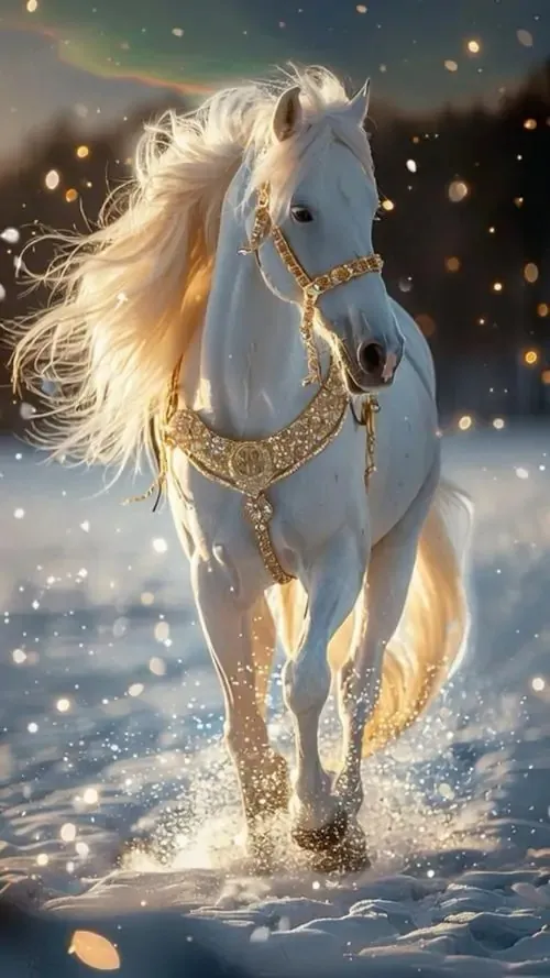 Một chiến mã đất nung đứng trong góc bảo tàng, ánh đèn vàng hắt xuống từng lớp nứt nhẹ trên thân khiến ảnh nền phong thủy mang cảm giác cổ điển và vững chãi