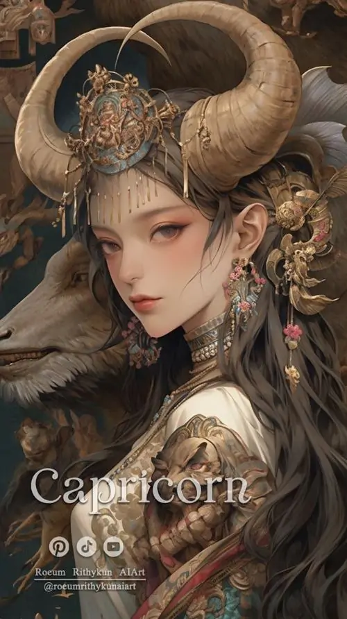 Mặt dây chuyền bạc khắc biểu tượng dê biển nằm trên nền nhung than, cạnh thạch anh xám và bánh răng đồng tạo cảm giác Ma Kết rất cẩn trọng, hợp người chuộng đồ vật nhỏ mà có chất