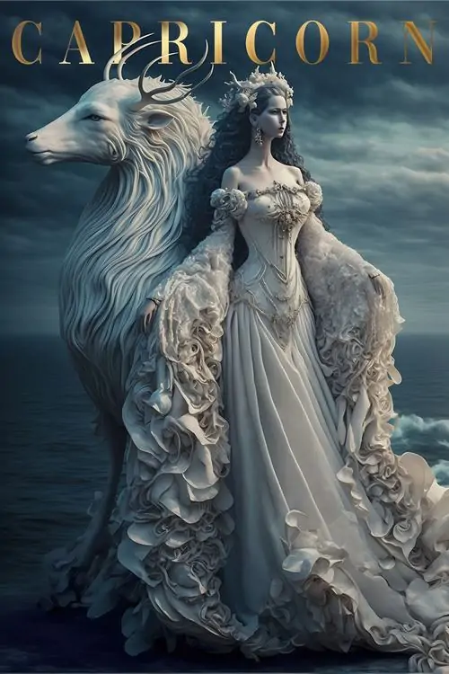 Một thiết kế bìa album giả tưởng đặt sao Thổ ngay trên đầu biểu tượng Ma Kết, vòng hành tinh ôm quanh nền xước tối làm toàn bộ khung hình toát ra vẻ kỷ luật và hơi lạnh của mùa đông