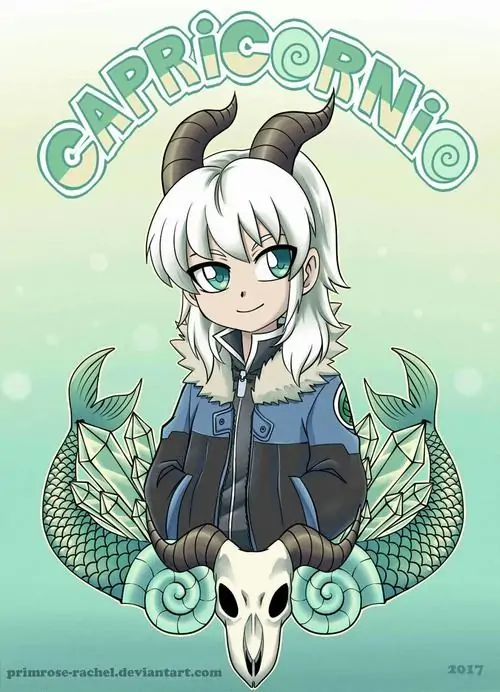 Bộ minh họa màu nước đặt Ma Kết vào khu vườn mùa đông với cành trơ lá và hồ nước lặng, nét loang mềm giúp biểu tượng dê biển bớt sắc mà vẫn giữ vẻ vững chãi riêng