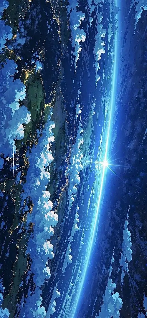 Dải sao xanh tím quét cong qua bầu trời đêm, ánh sáng dày đặc như sông ngân hà khiến khung cảnh vũ trụ này hợp kiểu hình nền phong cảnh Ultra HD