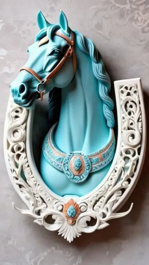 Đầu ngựa màu xanh ngọc bích được đặt trang trọng trong khung viền chạm trổ tinh vi mang đến vẻ đẹp độc bản giúp màn hình điện thoại thoát khỏi sự đơn điệu thường thấy.