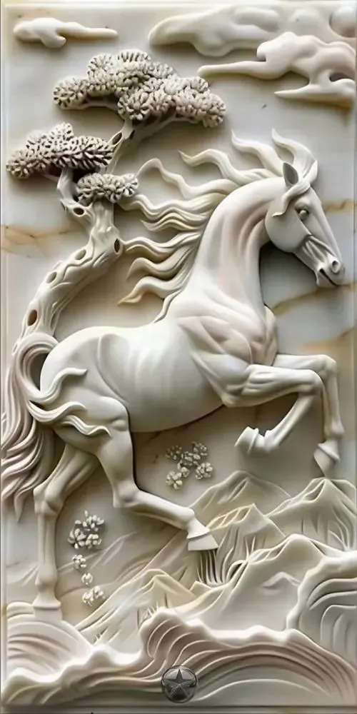 Chú ngựa con được ghép từ hàng ngàn mảnh gốm sứ đa sắc đặt bên cạnh ô cửa sổ ngập nắng mang lại nét đẹp thủ công bình dị và vô cùng ấm áp cho tâm hồn.