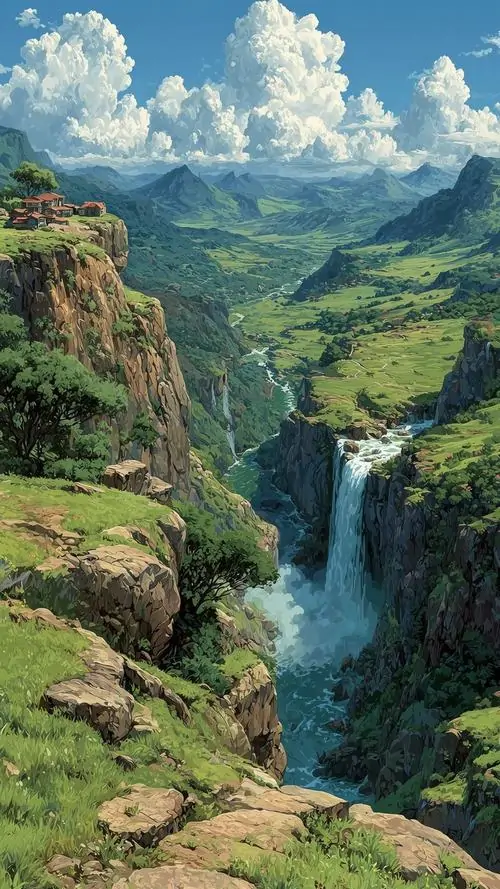 Đồng hoa trắng trải rộng dưới bầu trời xanh, dãy núi phía sau lên lớp mềm và thoáng nên hình nền thiên nhiên 4K cho điện thoại này nhìn rất sáng màn hình