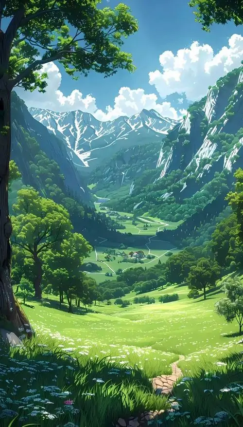 Ảnh bìa cành hoa hồng tím ôm lấy mặt hồ phẳng, ngọn núi xa phản chiếu dưới nền trời trong làm tổng thể trông nhẹ và cute theo kiểu thiên nhiên tinh sạch