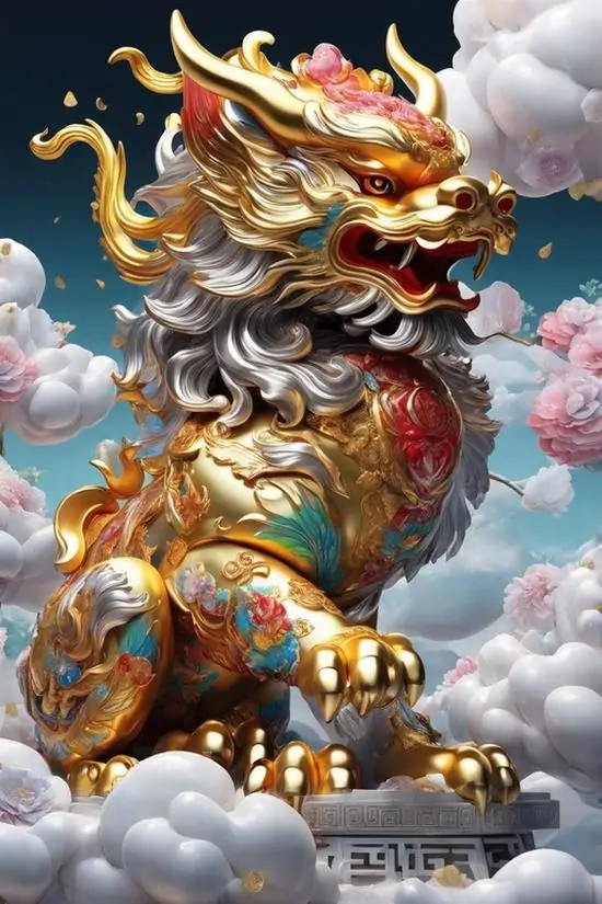 Tỳ hưu đen đỏ ngồi trước vầng trăng tròn, bóng thân đổ dài và đôi mắt sáng lên khá rõ, kiểu ảnh này hợp tuổi thích không khí trấn giữ của cải