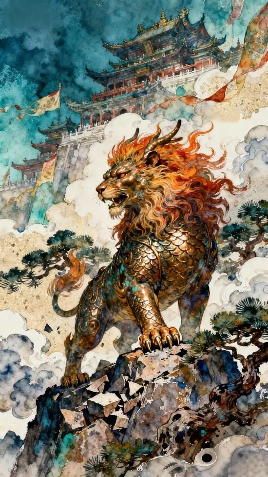 Hình nền điện thoại tỳ hưu bạc nghiêng đầu về bên trái, cánh mở mỏng và chân trước đạp lên tiền xu, ảnh Ultra HD hợp màn hình dọc và không khí chiêu tài