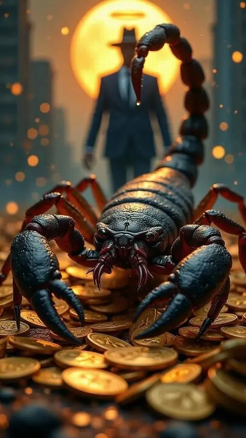 Trên nền sàn gỗ cháy nắng, biểu tượng Scorpio được rắc bằng muối biển và tiêu đen thành hai lớp màu, cách sắp đặt giản đơn nhưng vẫn giữ được nét kiên định khó lay chuyển