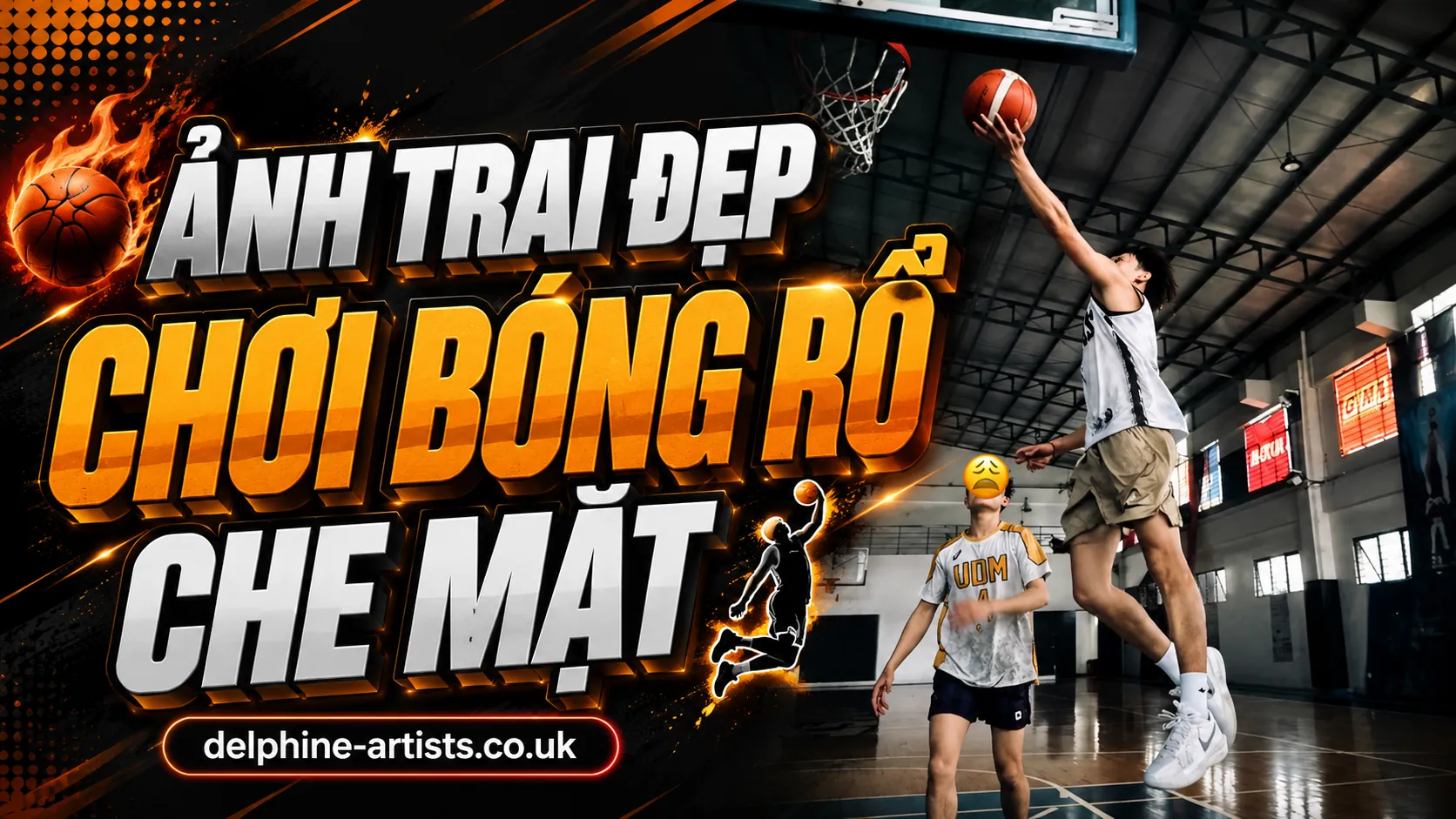 Ảnh trai đẹp chơi bóng rổ che mặt thumb